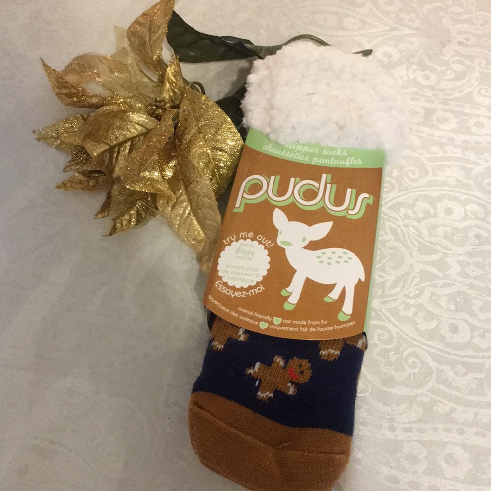 Pudus Slipper Socks gingerbread man NEW